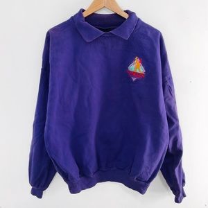 VINTAGE | Oversized Slouchy Collared Outback Steakhouse Crewneck Sweatshirt Top